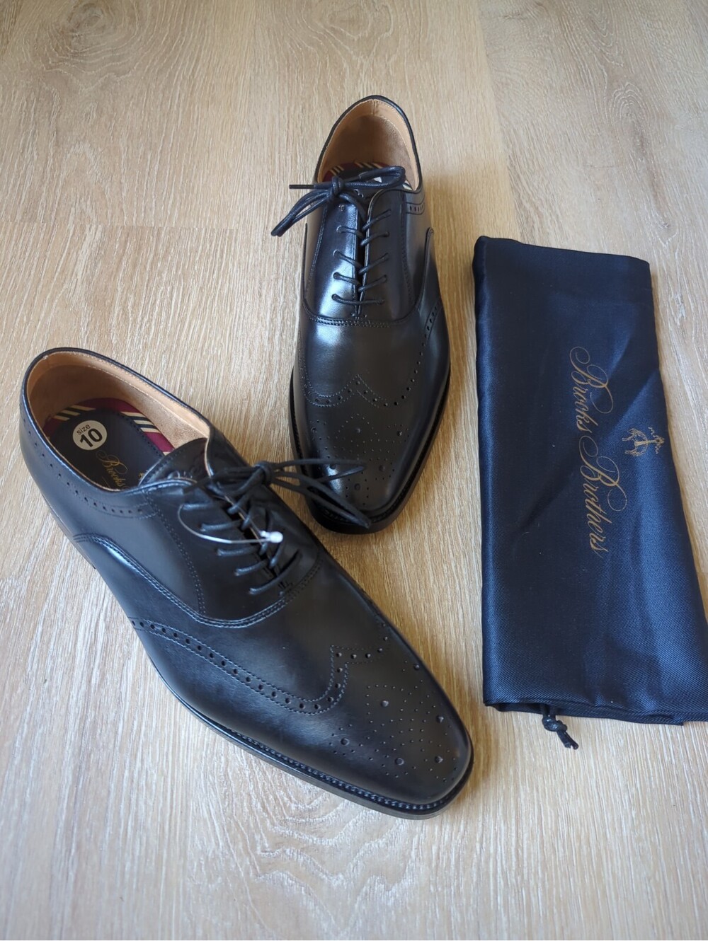 Brooks Brothers Men Dress Shoes Cassel Cap Toe Oxford Black Ortholite 10